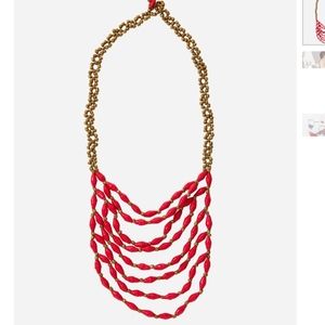 Latifa Red Paper Bead necklace